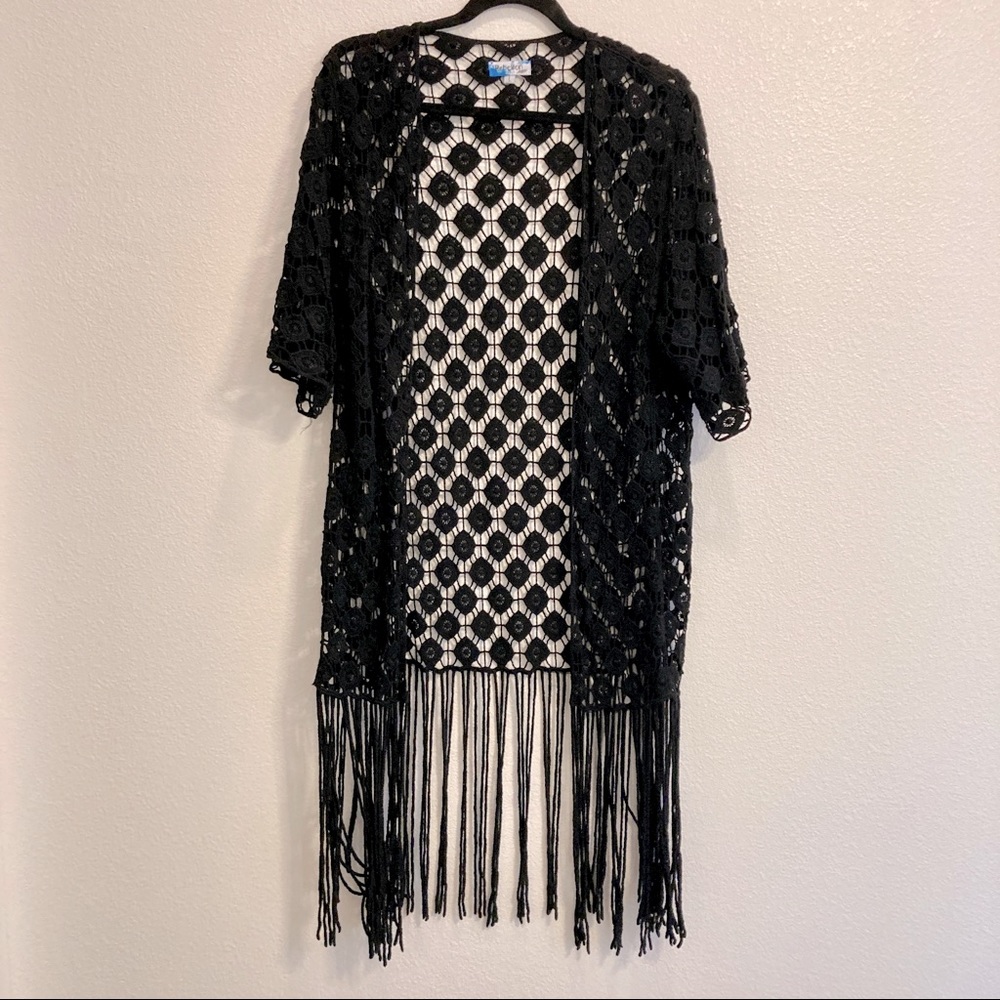 Crochet long cardigan
